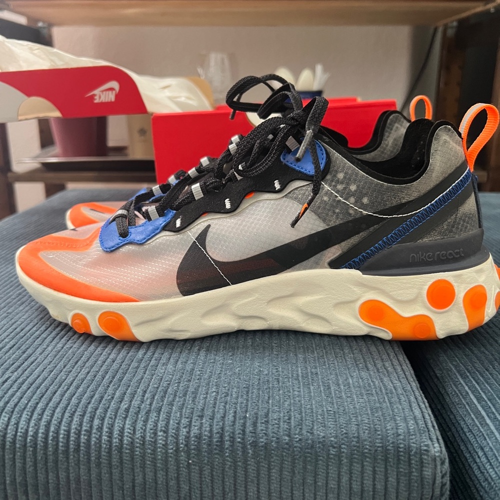 Nike React Element thunder blue orange